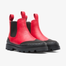 Camper Brutus Kids Chelsea Boots US-85033 Black / Red Discount